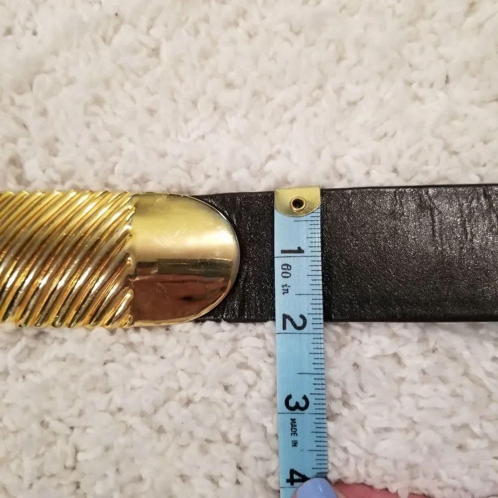 Vtg Accessocraft NYC Black/Gold Belt